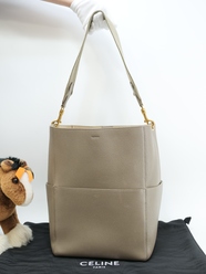 セリーヌ サングルバケット レザー スリ セミショルダーバッグ ホーボーバッグ@S-AN-4189