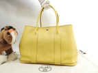 エルメス ガーデンパーティPM ネゴンダ 黄 トートバッグ ショルダーバッグ 美品@□N