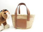 ロエベ バスケット小 カゴバッグ ナチュラル/タン ハンドバッグ 美品@412026