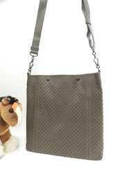 ボッテガヴェネタ クロスボディバッグ ドットイントレ レザー灰 斜掛ショルダーバッグ@B016022806R