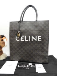 セリーヌ バーティカルカバラージ トリオンフ 黒黒 トートバッグ 美品@F-SL-3129