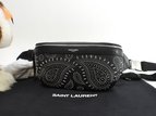 サンローラン ボディバッグ 限定シティ レザー黒 クロスボディバッグ スタッズ 極美品@