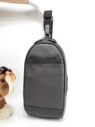 コーチ ボディバッグ フルレザー 灰黒 斜め掛けショルダーバッグ@