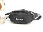 シュプリーム ボディバッグ Supremeロゴ ナイロン黒 バムバッグ ハンドバッグ 美品@