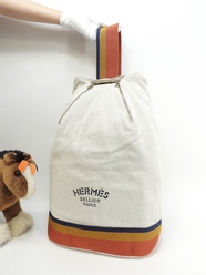 エルメス キャバリエ コットン 白 ワンショルダーバッグ クロスボディバッグ 美品@