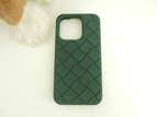 ボッテガヴェネタ iphone14Proケース 中イントレチャート シリコン濃緑 カバー 美品@