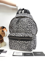 サンローラン バックパック シティ デニム黒白 リュックサック ベイビーキャット 美品@