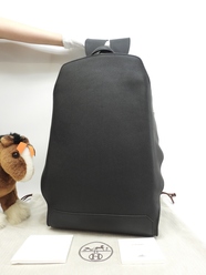 エルメス バックパック シティ トリヨンクレマンス黒 シルバ―金具 リュックサック 新品同様@C