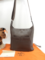 エルメス グッドニュースPM トリヨンクレマンス 焦茶 ポシェット クロスボディバッグ 美品@□L