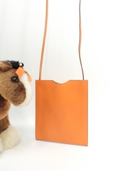 エルメス オニメトゥ ボックスカーフレザー 橙 ポシェット クロスボディバッグ 美品@□F
