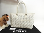 ベルルッティ トゥジュール 日本限定 PVCレザー白 メンズ トートバッグ 未使用@B0293