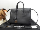 サンローラン サックドジュール YSL レザー濃紺 トートバッグ ハンドバッグ 美品@