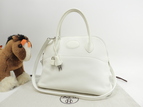 エルメス ボリード31 トリヨンクレマンス白 ショルダーストラップ付ハンドバッグ 美品@□I