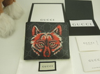 グッチ 2折財布 ウルフ GG黒 メンズ コンパクトウォレット 美品@
