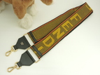 フェンディ ストラップユー ロゴ コットン革黒黄 ロングショルダーストラップ 斜め掛用@
