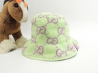グッチ バゲットハット ピンクGG コットンパイル地緑 ヘッドウォーマー 美品@