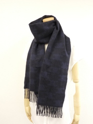 セリーヌ マフラー トリオンフ黒 カシミア100%紺 ネックウォーマー 極美品@