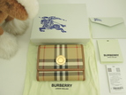 バーバリー コンパクトウォレット チェック PVC/レザー 3折財布 ミニウォレット 未使用@