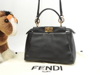フェンディ ピーカブーミニ スムースレザー 黒 ハンドバッグ ポシェット@